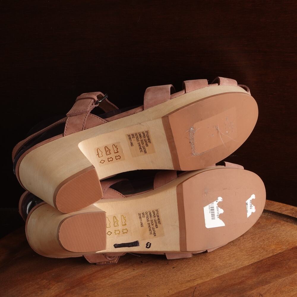Madewell Sandals Womens Size 10 Blush Pink The Fisherman Clog Leather Boho Shoes - Picture 9 of 15